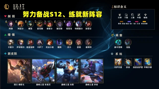 LOL12.18版本改动前瞻