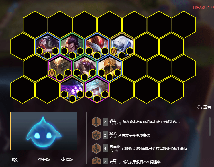 《LOL》云顶之弈9.22影召唤使阵容劫站位分析