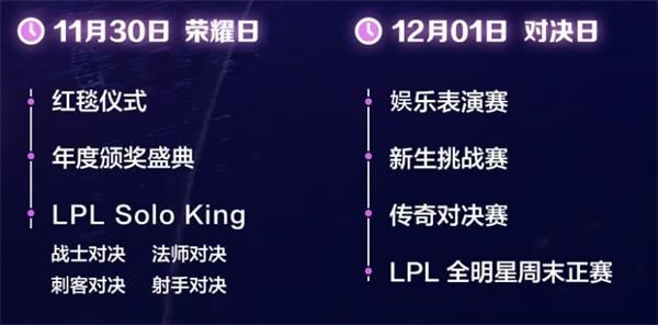 《LOL》LPL全明星周末赛程时间介绍