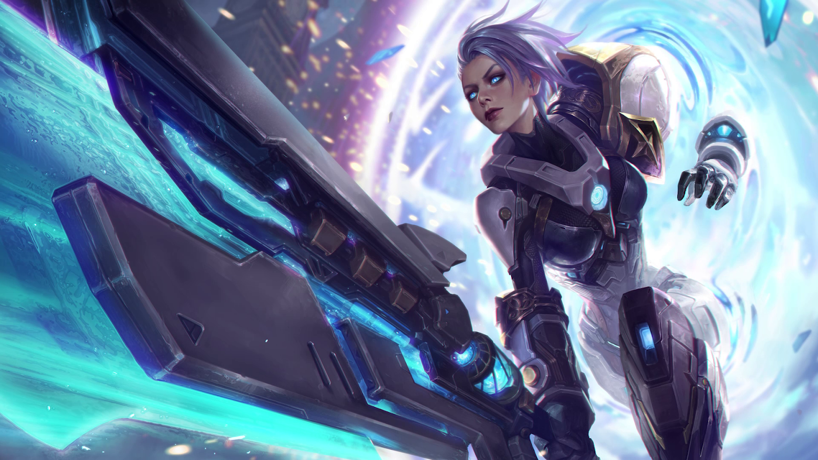 Papel de parede : Riven League of Legends, angel's wings, Olhando para ...