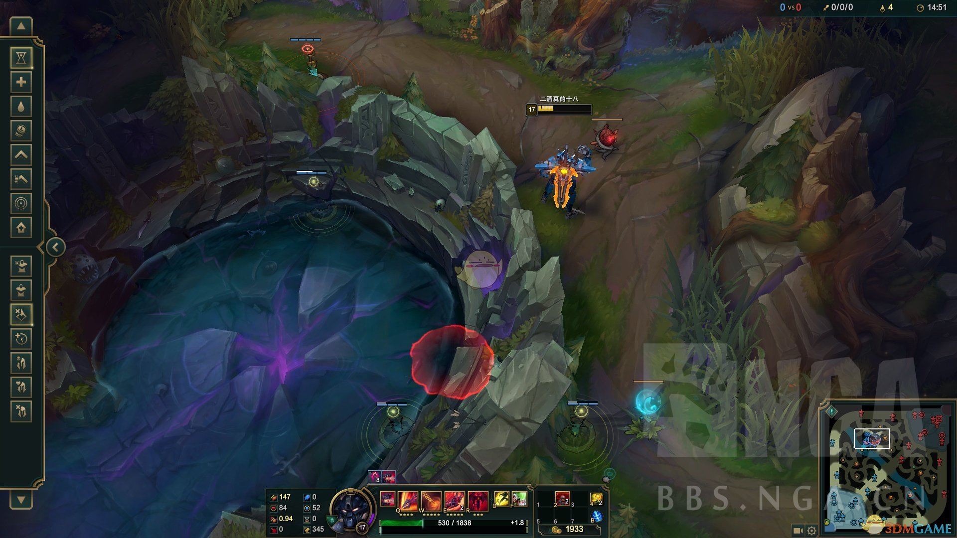 《LOL》剑魔E技能穿墙详细图解