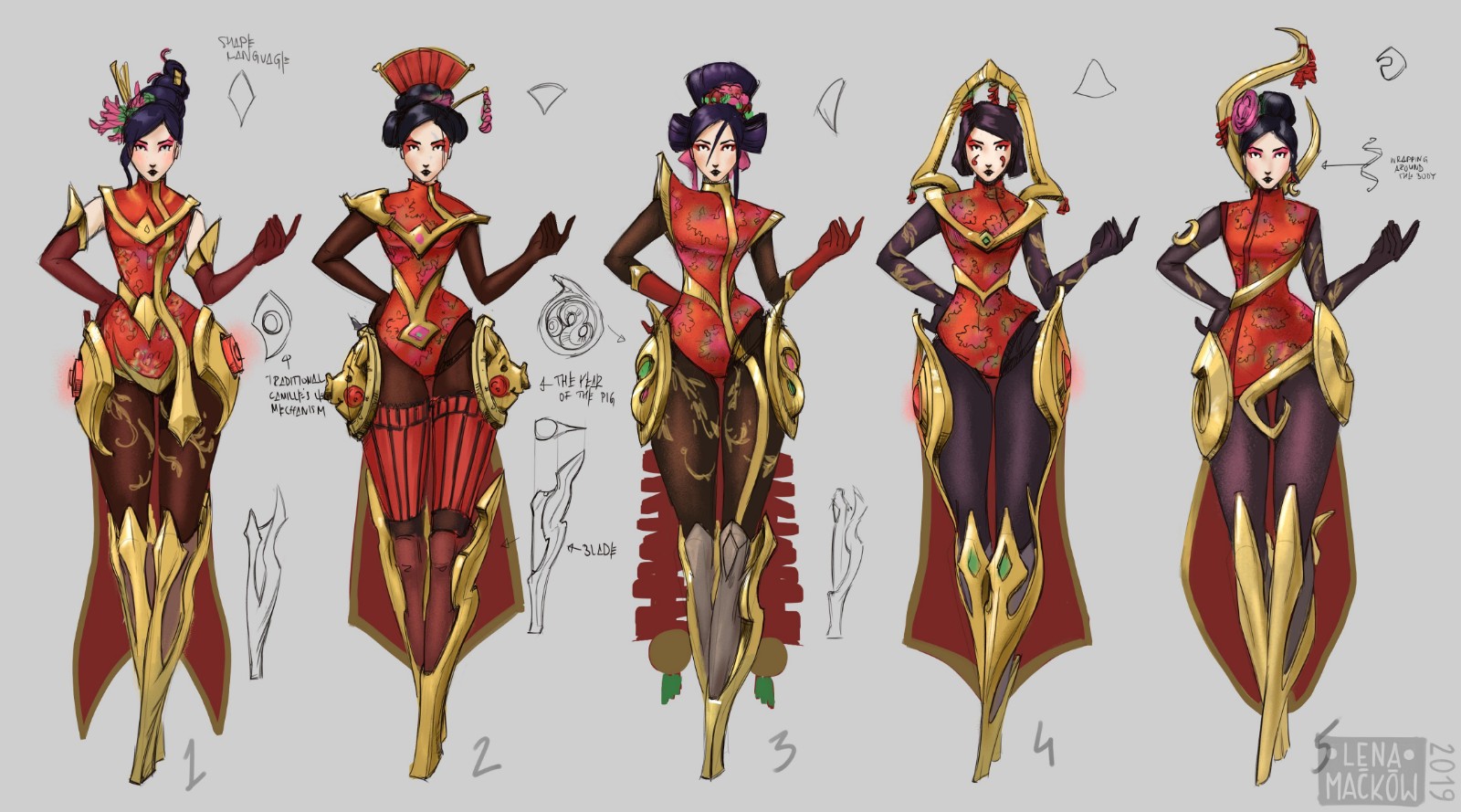 网友晒烈焰美人卡蜜尔 中国风皮肤概念