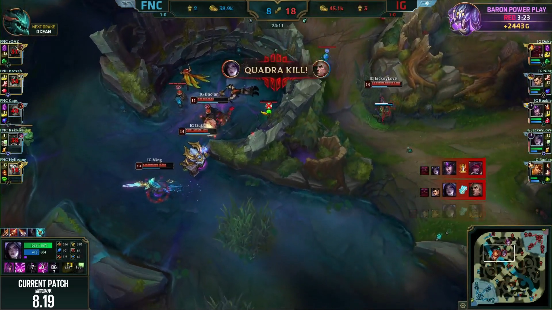 LOL S8战报：全场30人头！IG激情一战拿下FNC