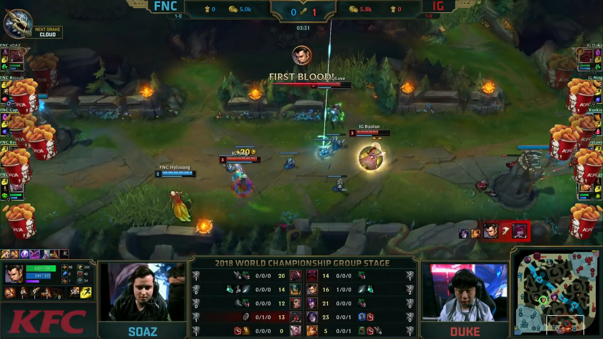 LOL S8战报：全场30人头！IG激情一战拿下FNC